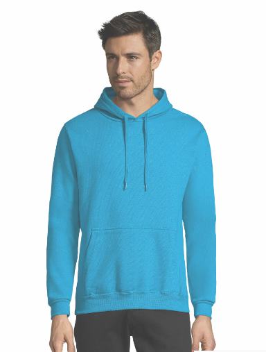 Sweat capuche RLI SPORT BLEU CLAIR  unisexe