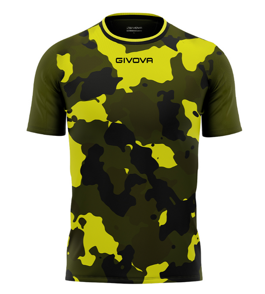 Maillot ARMY INTERLOCK VERT MILITAIRE JAUNE FLUO