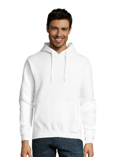 Sweat capuche RLI SPORT BLANC unisexe