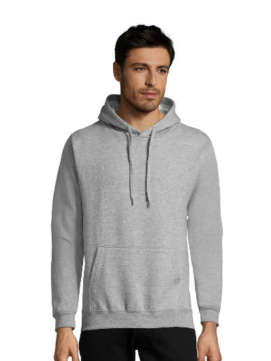 Sweat capuche RLI SPORT GRIS CHINE  unisexe