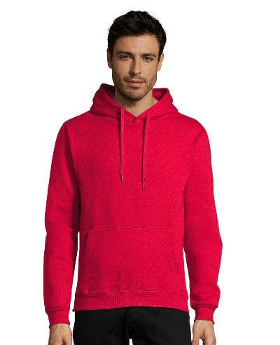 Sweat capuche RLI SPORT ROUGE unisexe