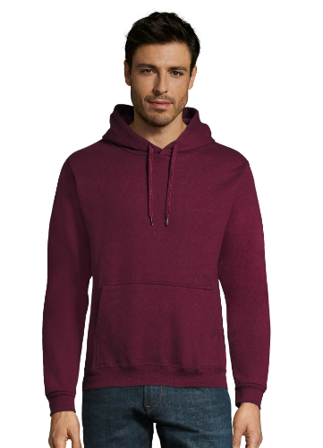 Sweat capuche RLI SPORT BORDEAUX unisexe