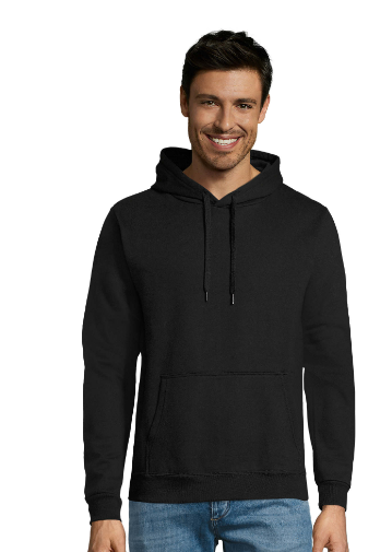 Sweat capuche RLI SPORT NOIR unisexe